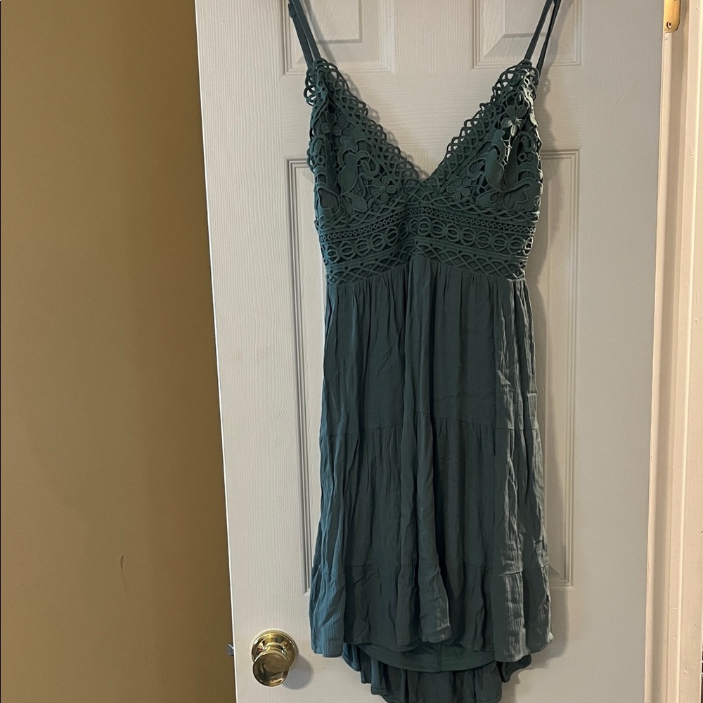 Windsor Deep Teal Lace Mini Dress